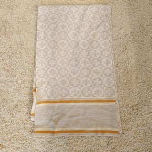 Tory Burch long beige logo scarf